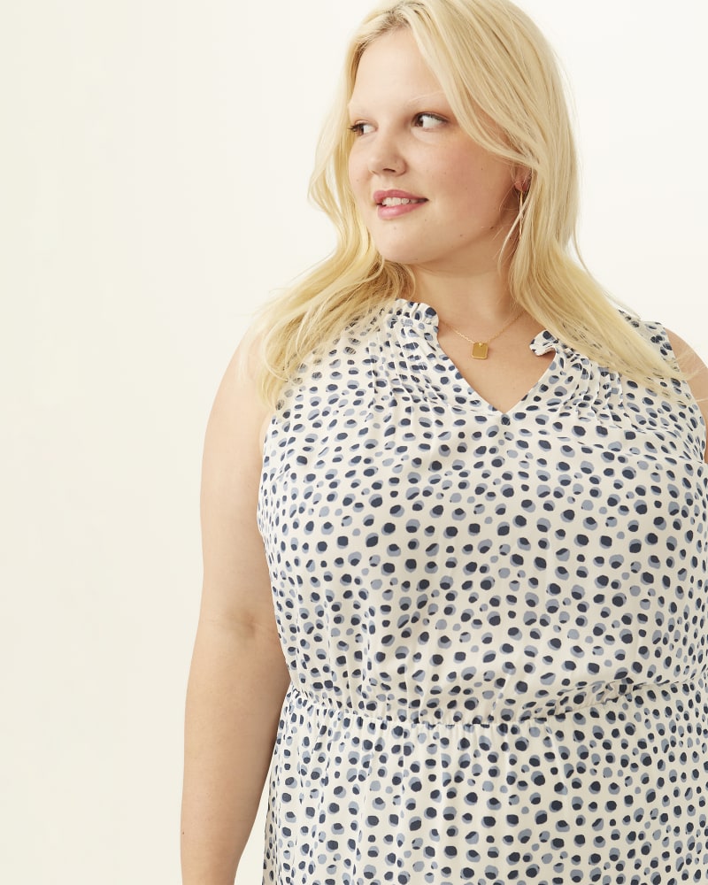 Plus Size Perrie Printed Peasant Maxi Dress White / Black